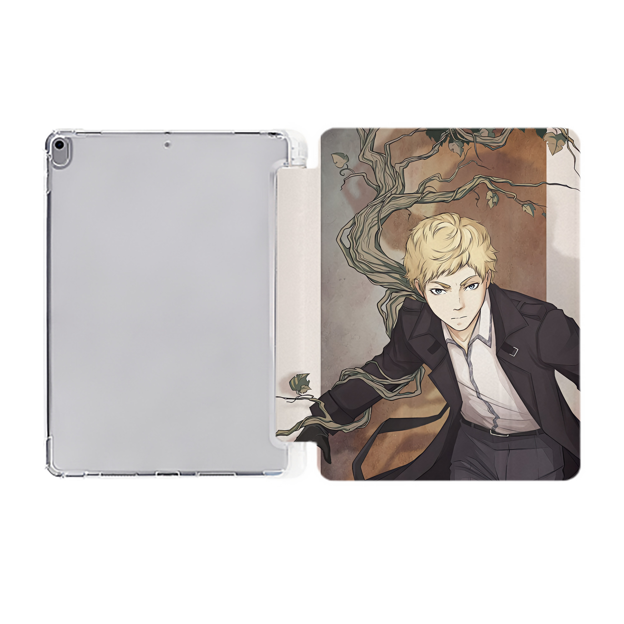 （画像用） 文豪ストレイドッグス Bungo Stray Dogs IPad ケース ペン収納付き 三つ折りスタンド PUレザー×シリコン 対応機種9.5/10.5/10.9インチ